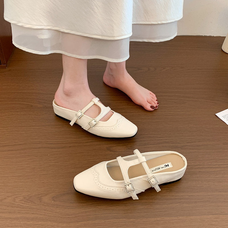 Women's Platform Hidden Heel Mule Sandals, New 2026 Summer Outdoor Slip-On Elegant Closed Toe Slides Matching Dresses