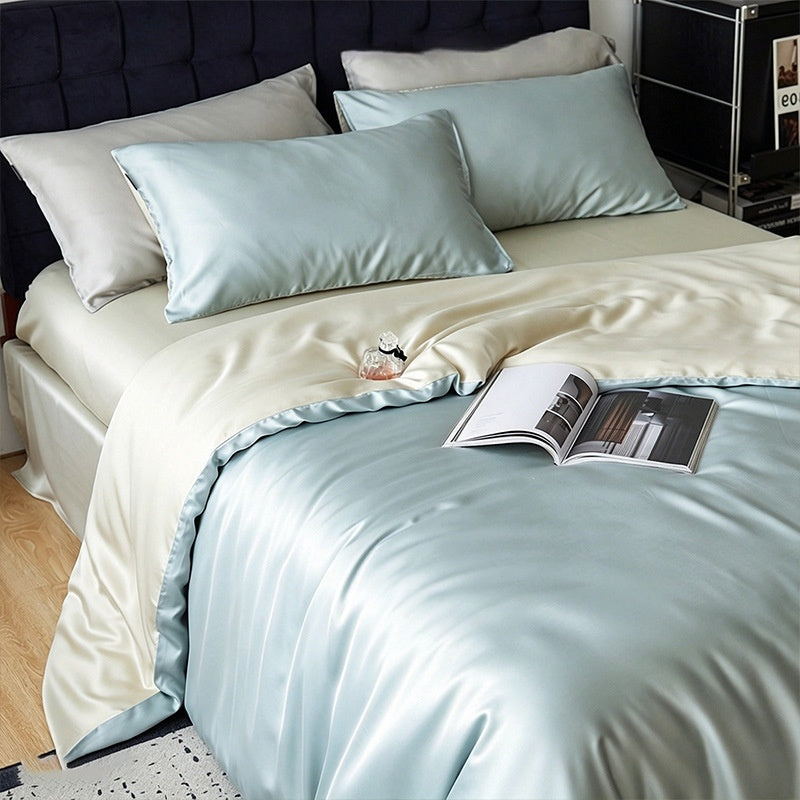Solid-color Viscose Cooling Quilt Set For Home Use