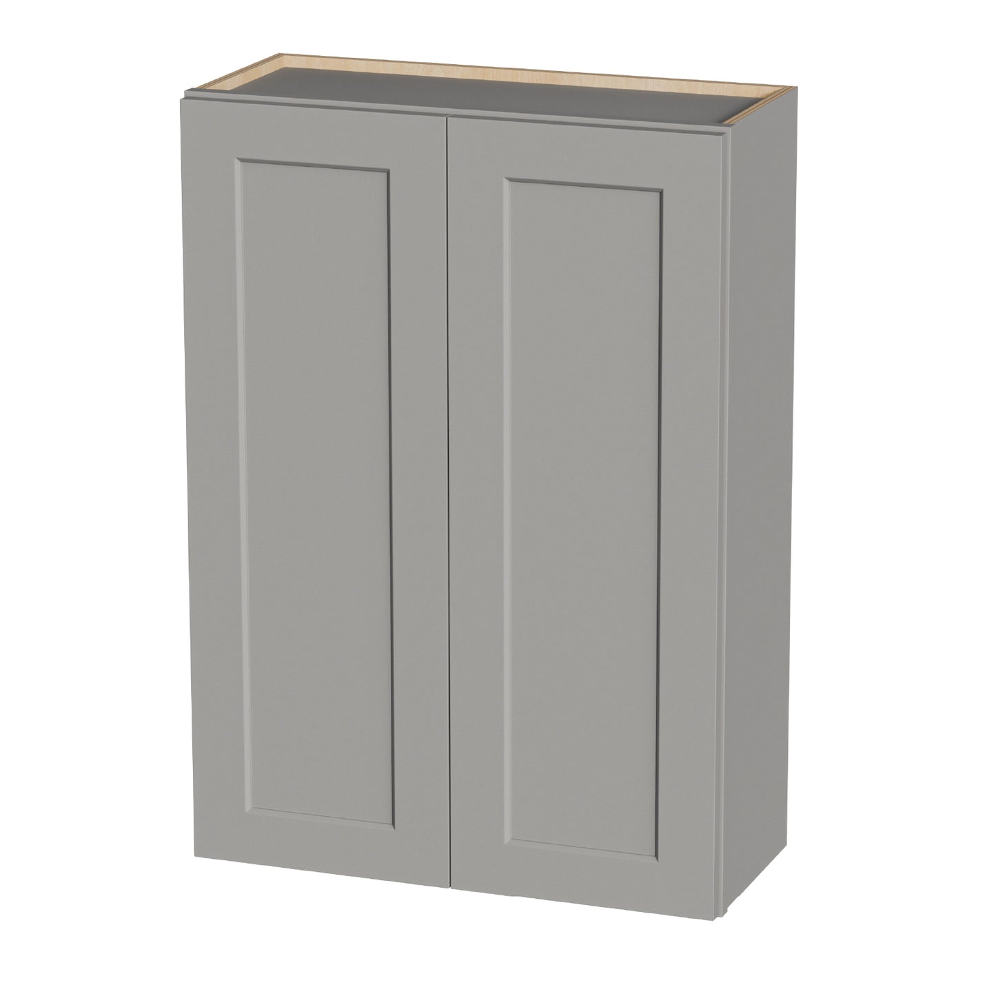 Gray Shaker Solid Wood Wall Cabinet With Soft-Close Doors, Adjustable Shelves - 30  Double Door Storage For Kitchen, Bathroom, Laundry, Garage  Easy Assembly, 30 W X 12 D X 42 H
