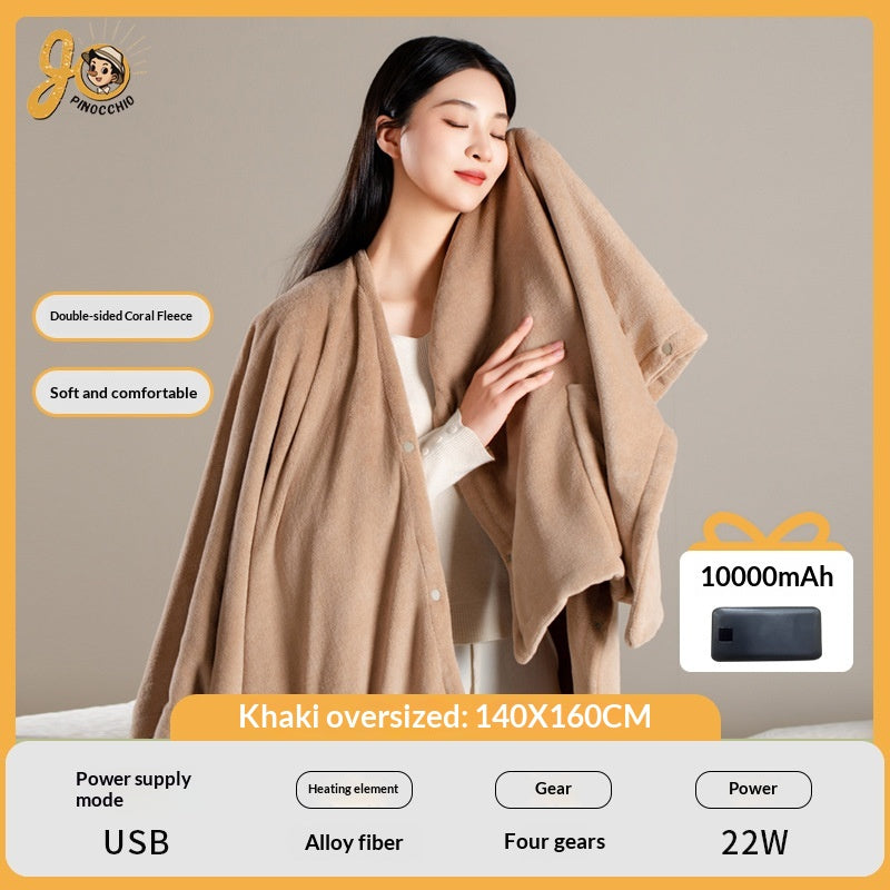 Electric Heated Shawl USB Outdoor Camping Sleeping Pad Body-Warming Heating Blanket