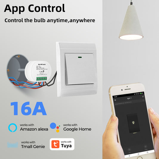 Graffiti WiFi 433 MHz On Off 16A Smart With Dual-Control And Timer Functionality