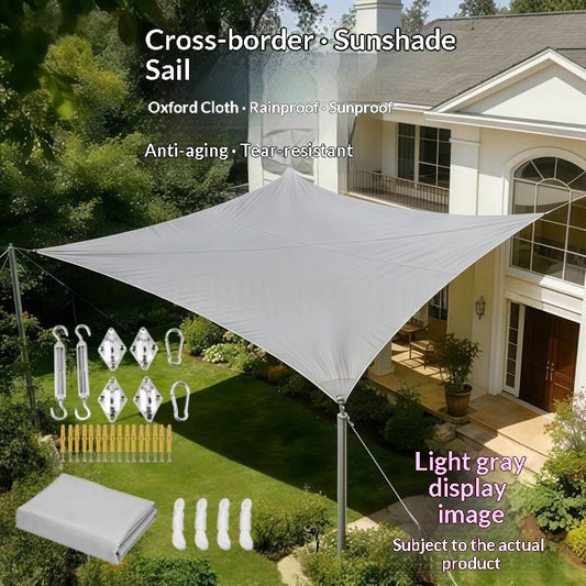 Four-corner Sunshade Sail With Accessories For Outdoor Courtyards And Commercial Use