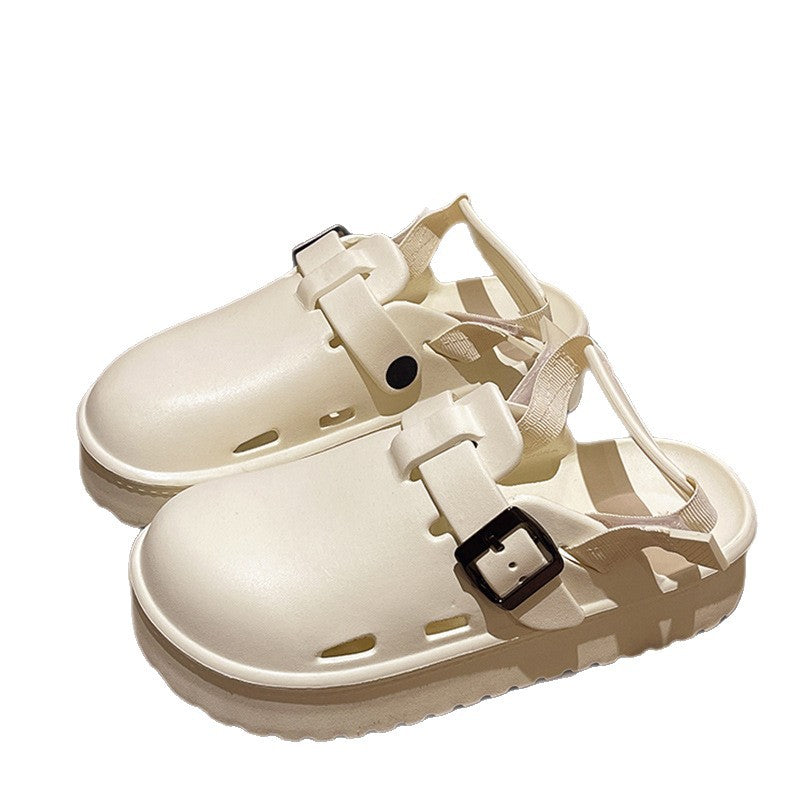 Womens Office Worker Lazy Shoes Height-Enhancing Closed-Toe Sandals