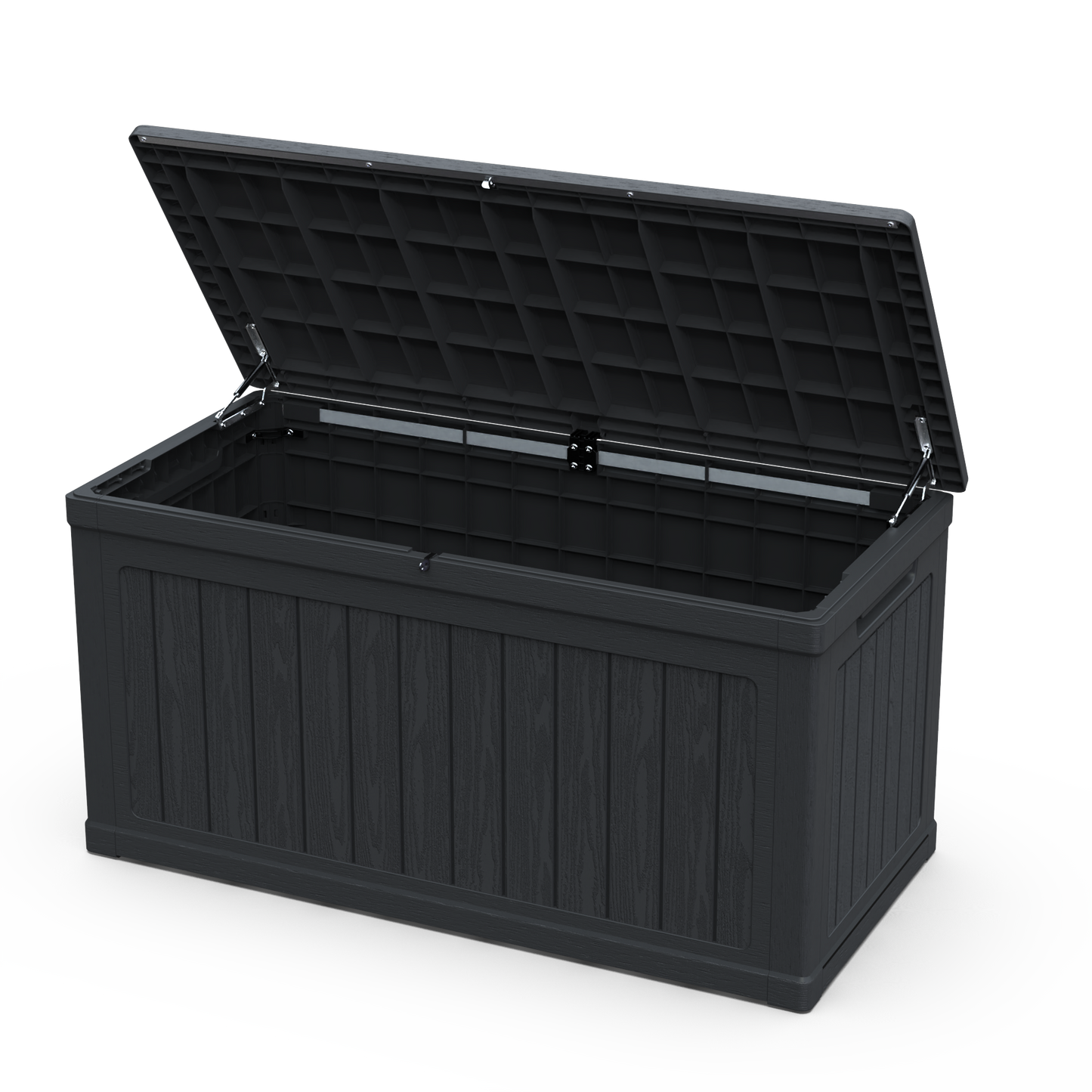 230 Gallon Large Outdoor Storage XXL Deck Box For Patio Furniture, Outdoor Cushions, Garden Tools And SportsPools Equipment, Waterproof Resin, Lockable, Black
