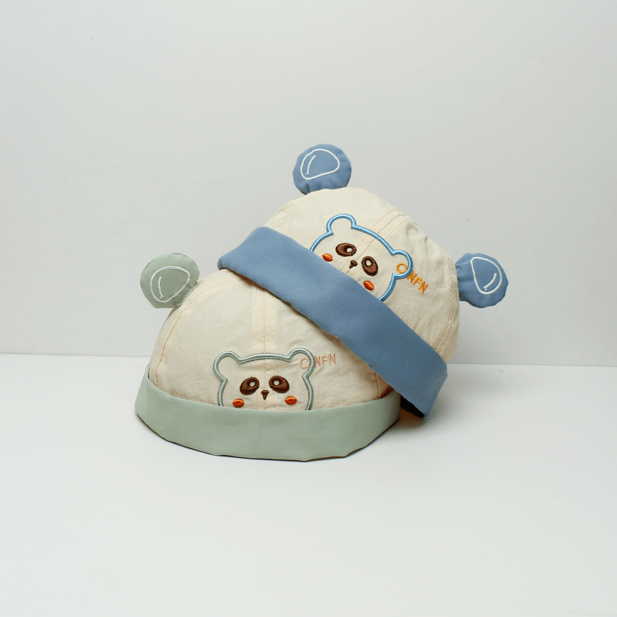 Spring And Summer Baby-style Multi-color Bear-ear Panda Embroidery Soft And Comfortable Cute Style Host Hat Suitable For Outdoor Outings And Daily Use