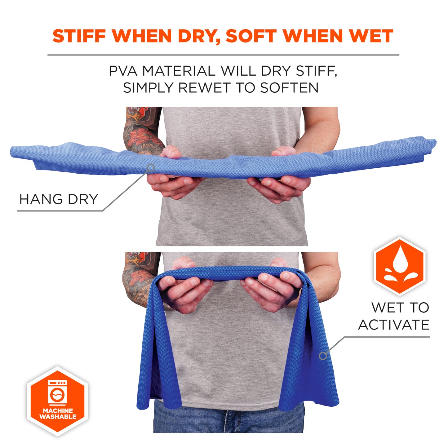 Water-Activated Cooling Neck Strap PVA Ice-Cool Towel