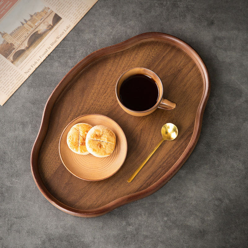 Bamboo Cloud-Shaped Ruyi-Style Multi-Functional Dinner And Tea Tray