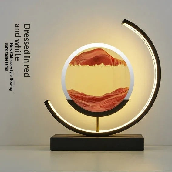 Glass Quicksand Painting Table Lamp, Creative Stress-relief For The Office And Home