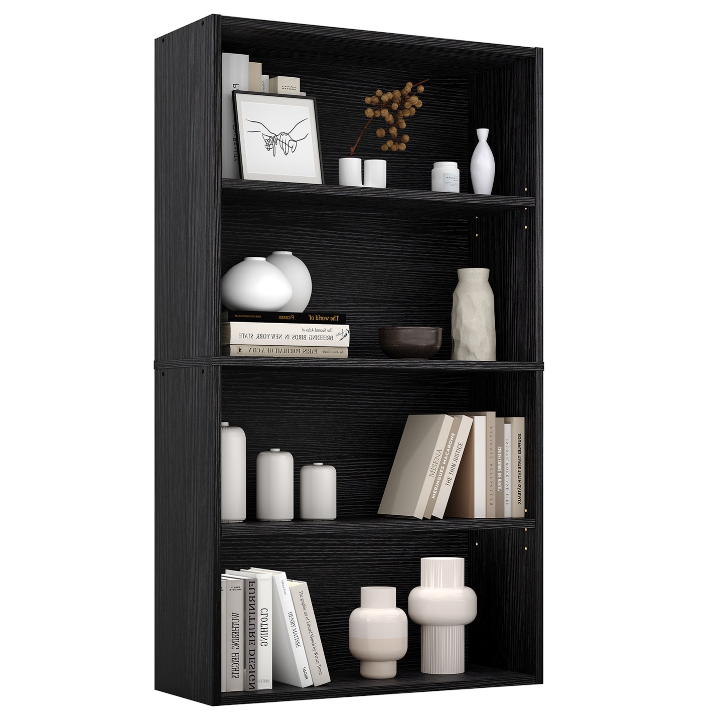 Four-tier And Three-tier Bookcases, Floor-standing Open Shelving, Suitable For Storage In Home Offices, Living Rooms And Bedrooms