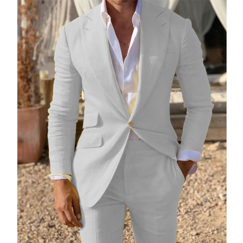 Cross-border Best-selling Mens Suit Two-piece Set