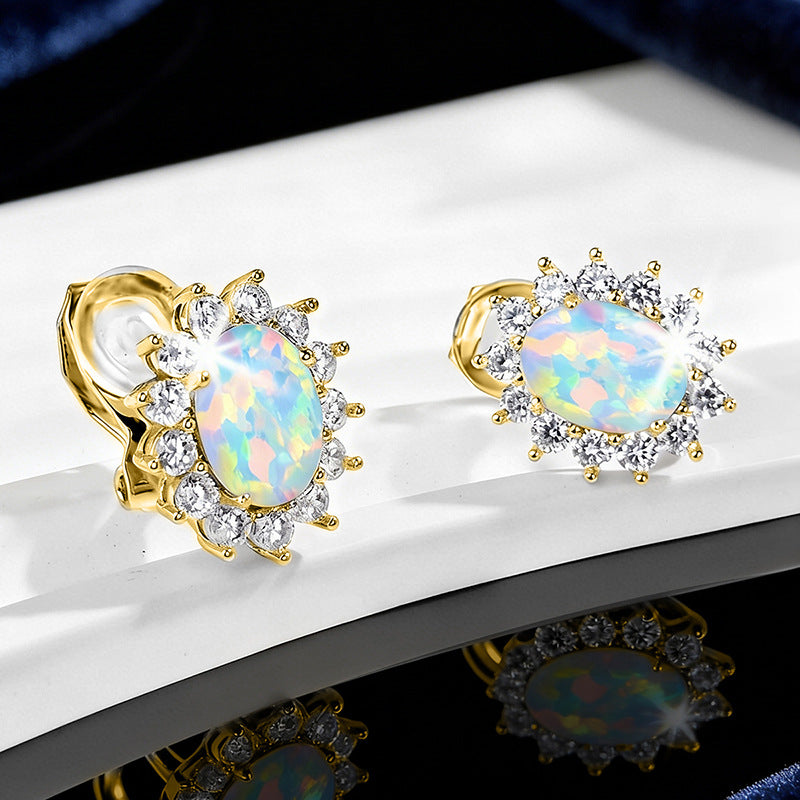 Aobao Elegant Chic Earrings For Women Simple Trendy Ear Accessories No-Piercing Sunflower Ear Cuffs