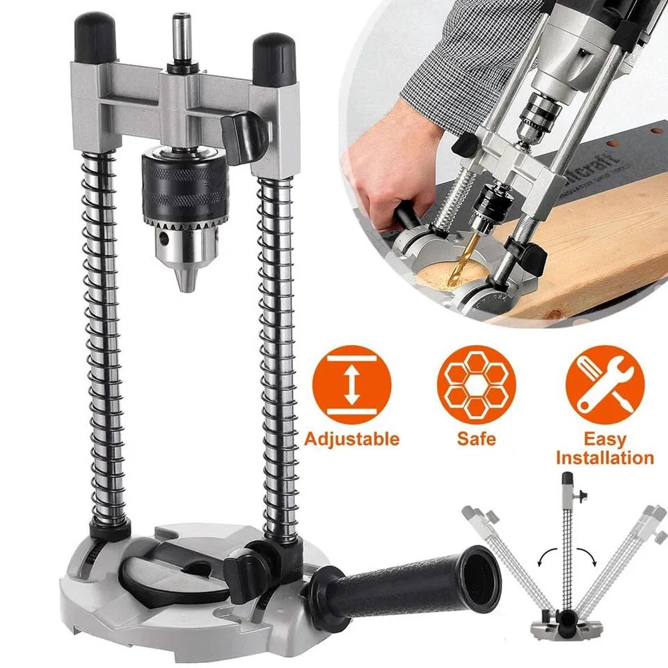 Support Pan European Shipping--Versatile Electric Drill Stand  Vertical Drilling Support, Mobile Base, Holes For Drilling, Suitable For Various Drill Bits, Aluminiumlegierung & Stahl Construction