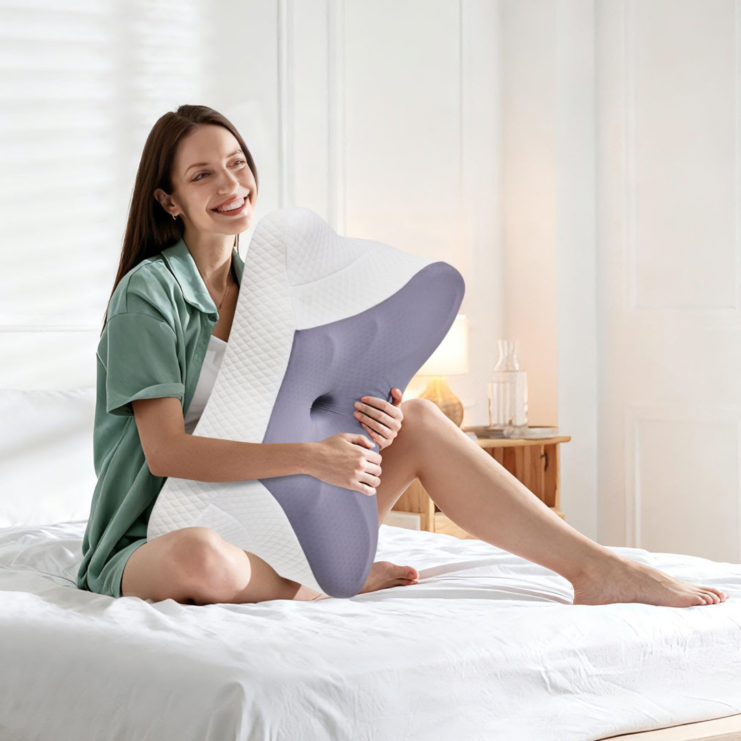 Cervical Neck Pillow, Cooling Ergonomic Memory Foam Pillows  Dual Height Orthopedic Support Contour Pillow For Side