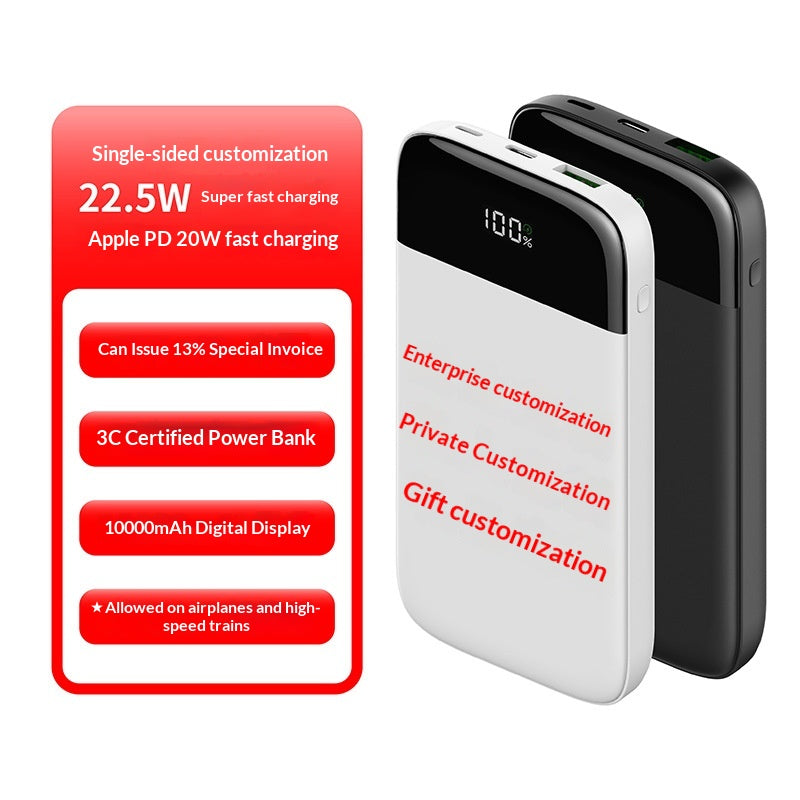 Ultra-thi Portable 10000 MAh Power Bank With Digital Display And Bidirectional Fast Charging