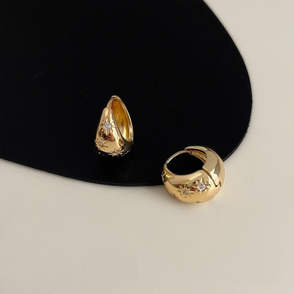 Retro Niche Geometric Earrings Women Metal Hoop Earrings Vintage Statement Elegant Gift