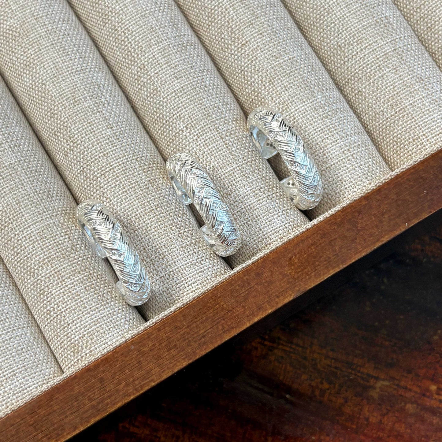 1pc 999 Sterling Silver Woven Pattern Open Ring, Retro & Textured Style, Perfect For Daily, Dating & Gifting, Ideal Valentine's Gift