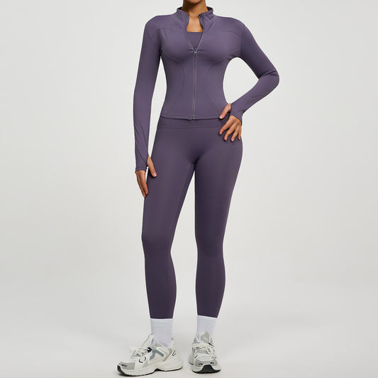 Fitness High-waist Butt-lifting Running Two-piece Set