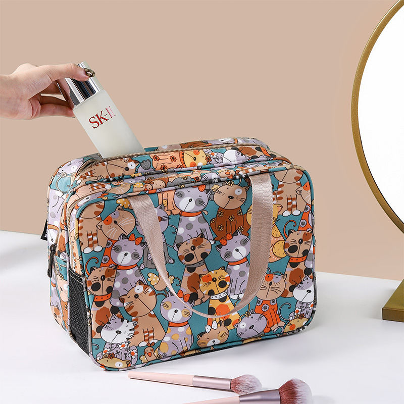 Cosmetic Storage Makeup Bag Large Capacity Double-layered
