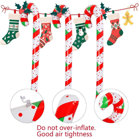 4 Pieces, 90 Cm Inflatable Candy Canes,Christmas Inflatable Candy Canes, Inflatable Candy Cane Sticks,Christmas Decorations For Christmas Parties, Outdoor Front Door Christmas Decorations,Party Gifts