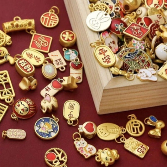 Handmade DIY Vintage Oil-drop Alloy Matte-gold Accessories Alluvial Gold Jewelrybracelet And Pendant