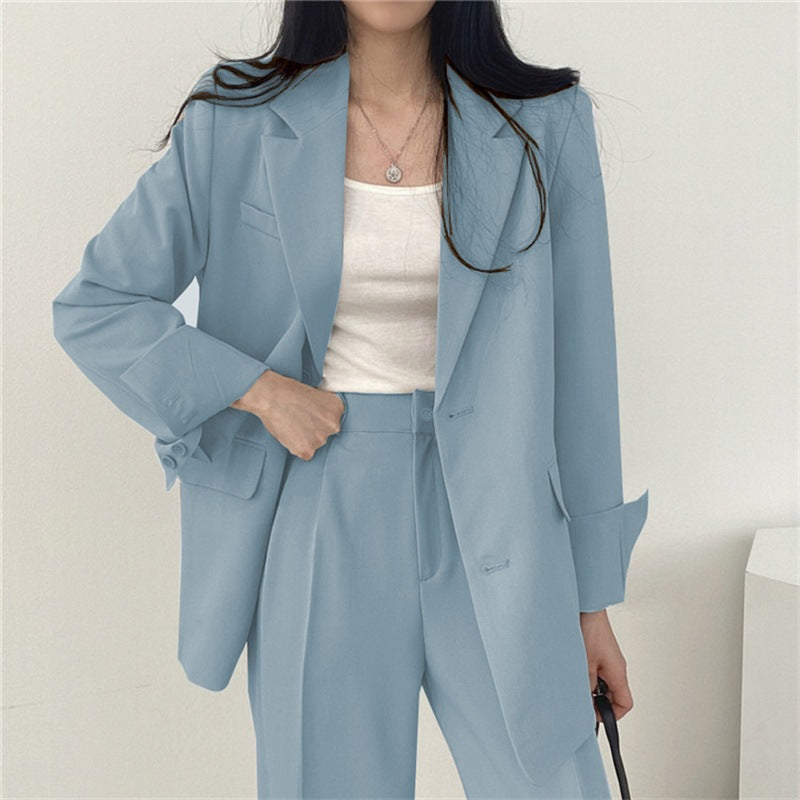 Womens Solid-color Loose-fitting Korean-style Versatile Blazer