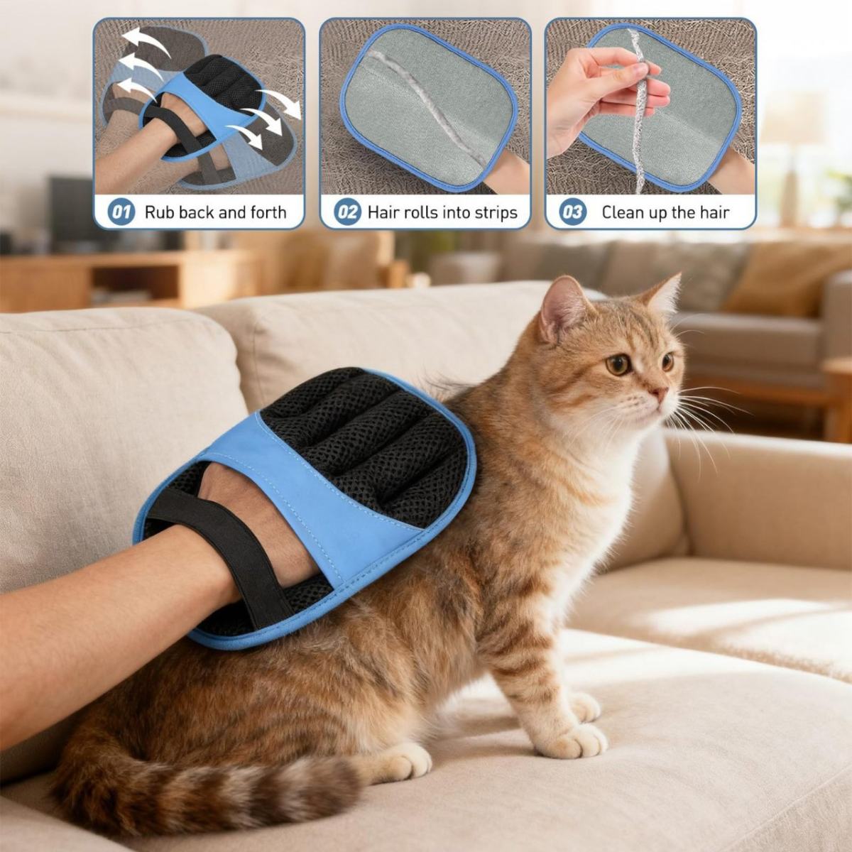 Pet Anti-static Deshedding Glove Cat Hair Remover And Shedding Brush