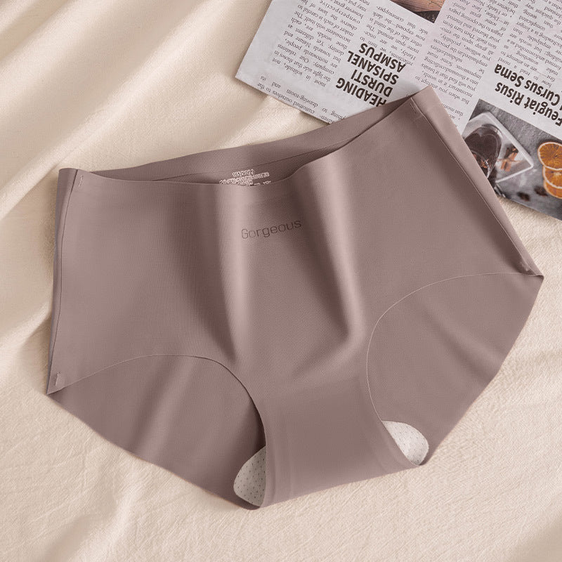Yoga Fitness Silk Antibacterial Crotch Seamless Underwear