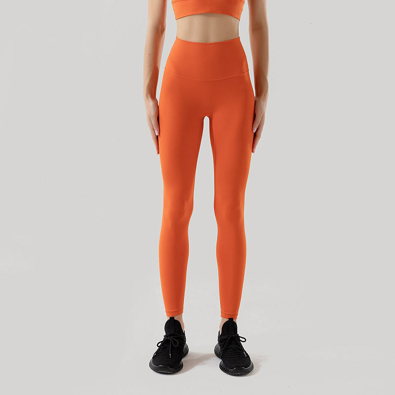 Yoga Women's No Embarrassment Line Skin-friendly Nude Feel Fitness Pocket High Top Sports Leggings