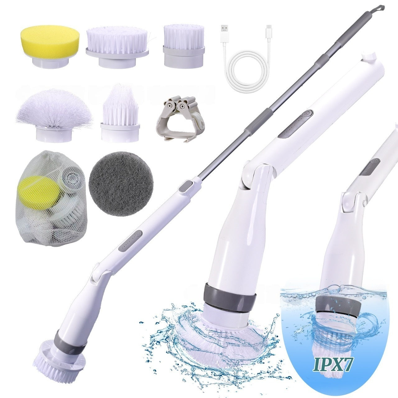 Multi-functional Wireless-Charging Electric Cleaning Brush For Car Kitchen And Bathroom