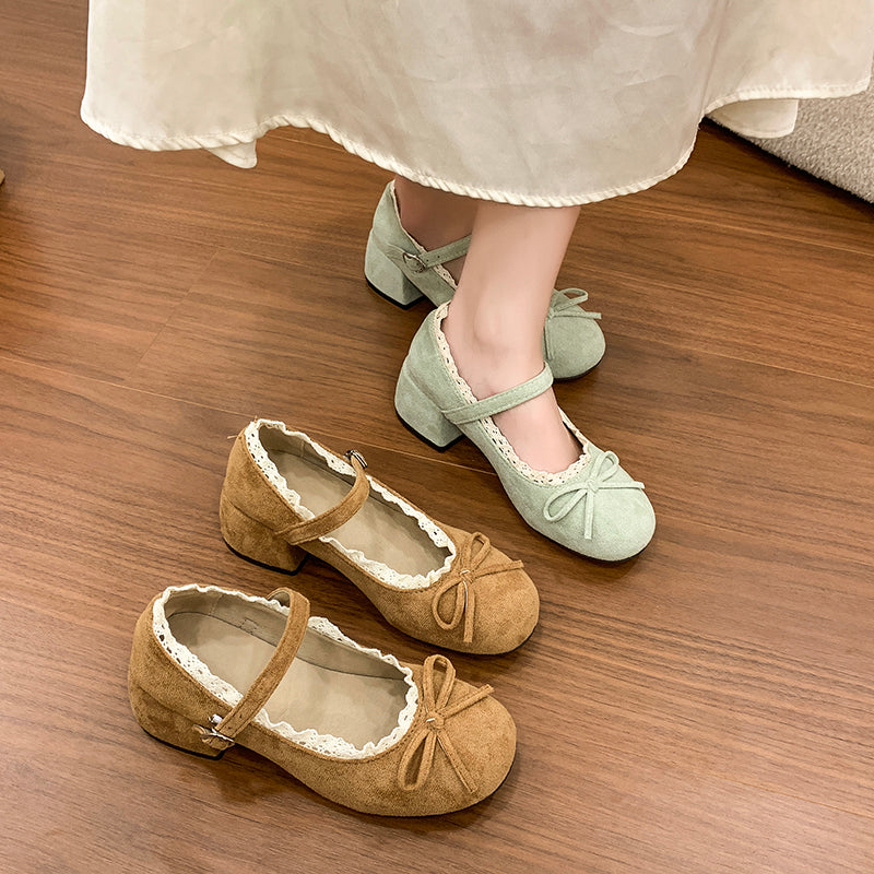 French Mary Jane Shoes For Women, New Arrival Spring 2026, Block Heel Height Increasing, Round Toe, Low Cut Pumps, Versatile Fashion Shoes Matching Dresses
