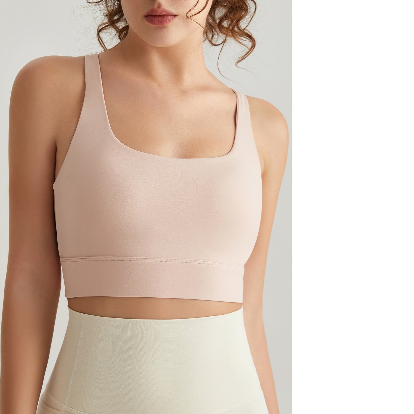 Women's Summer Sports Bra, Shockproof & Breathable Yoga Top With Hollow Cross Straps And Back Beauty Design
