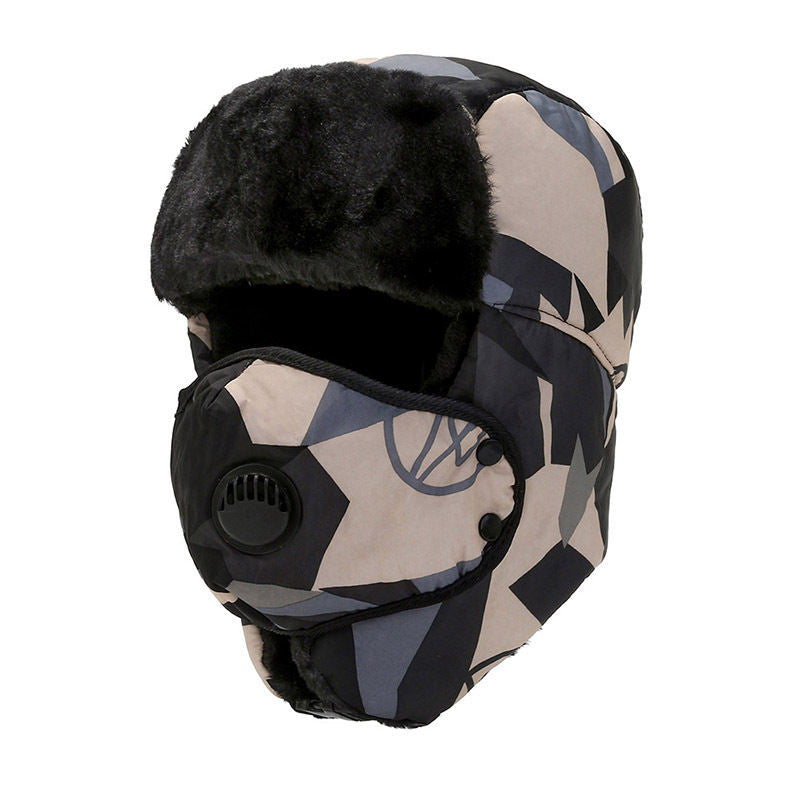 Ushanka Outdoor Riding Face Care Cold-resistant Earflaps Warm Hat