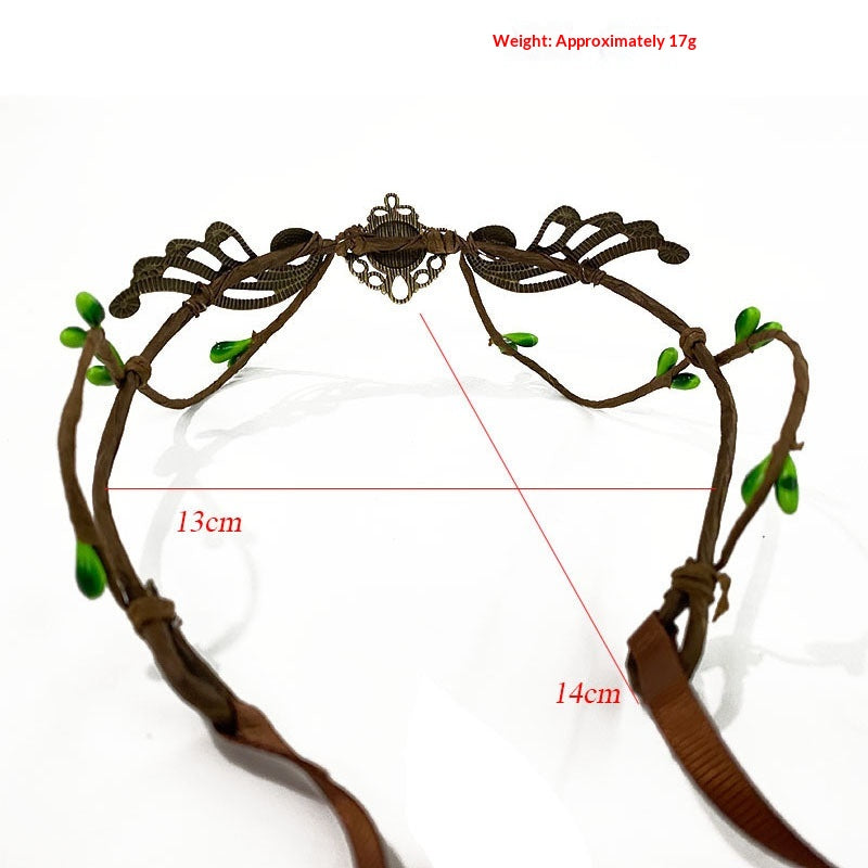 Elf Headband With Antlers And Branches Hair Crown