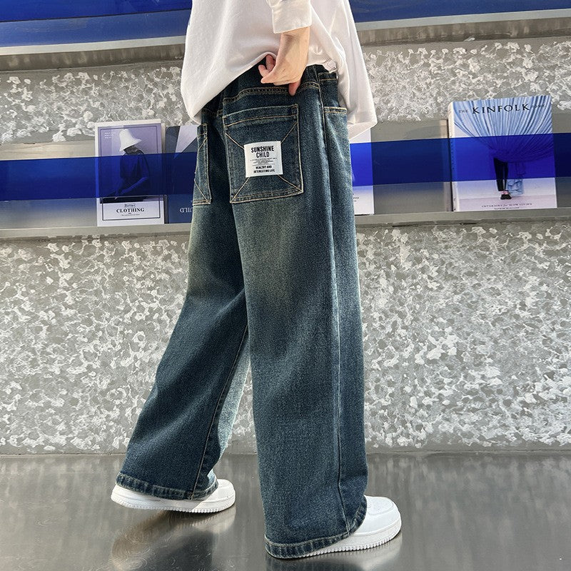 Korean Style Big Children Thick Warm Pants