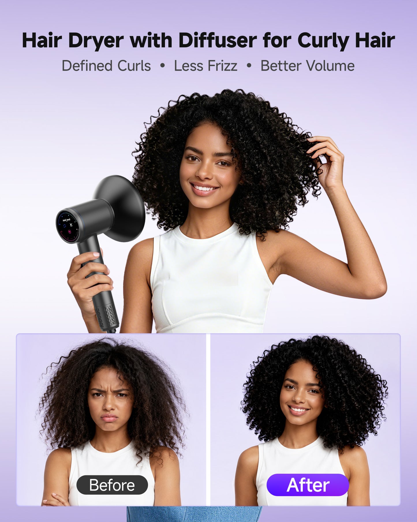 Hair Dryer, Professional Ionic Hair Dryer For Fast Drying, Low Noise And Quiet, Lightweight, 600 Mmillion Negative Lonic High-Speed Hair Blow Dryer Without Hair Damage For Women, Men, Travel, Salon