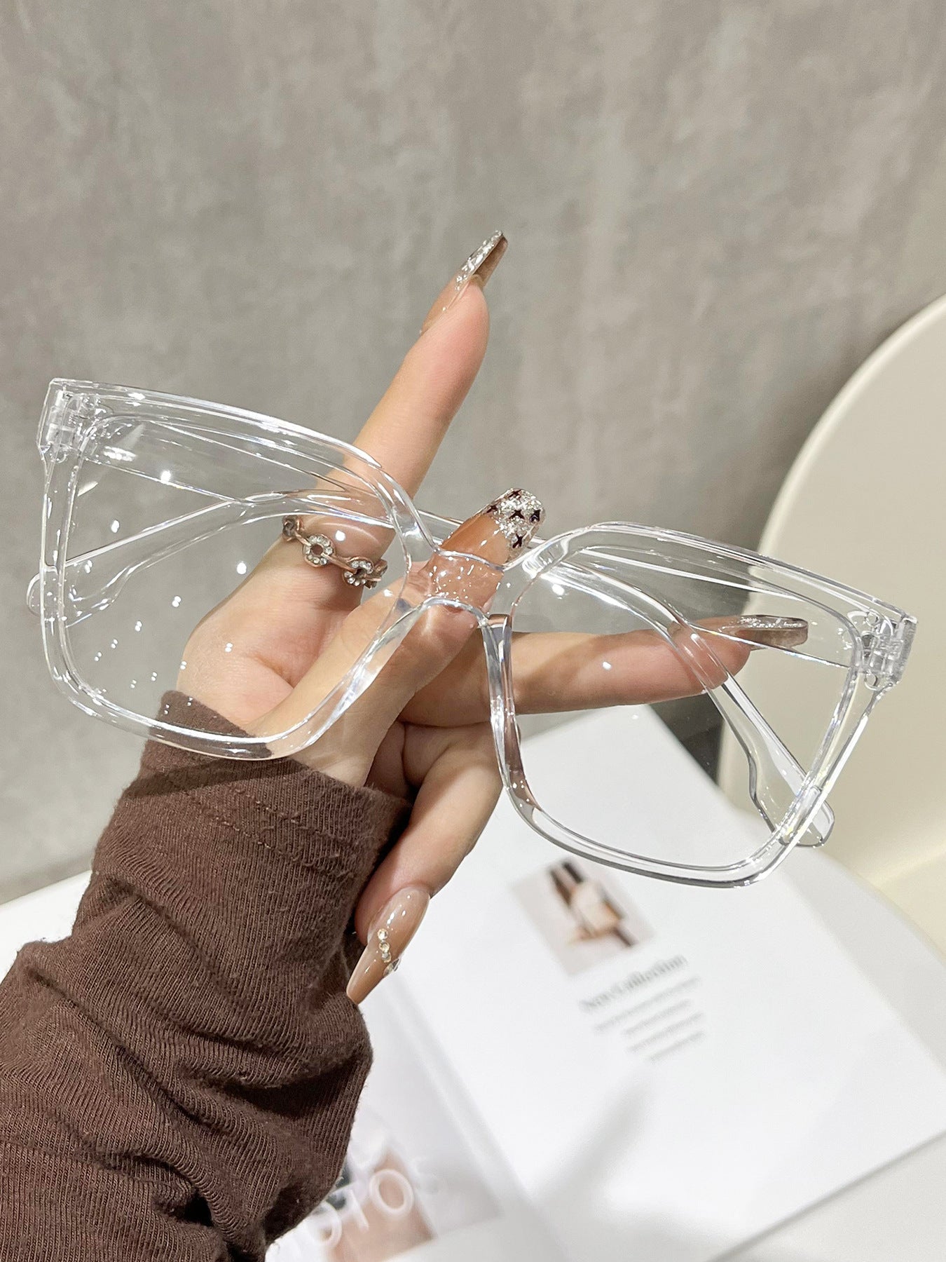 New Cross-border Korean-style Trendy Square-frame Glasses