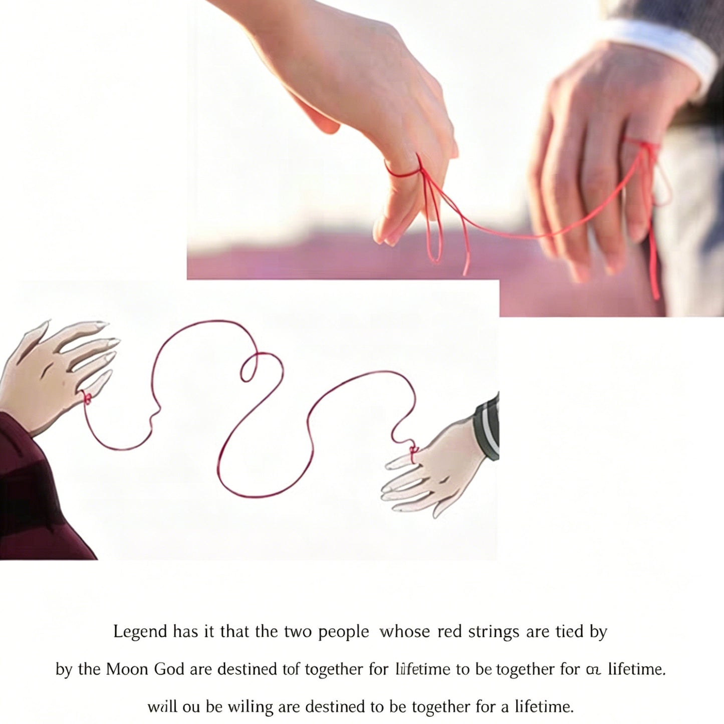 1 Pair 999 Sterling Silver Red Line Mobius Couple Rings, Adjustable Promise Rings, Ideal Valentine's Day Gift For Lovers