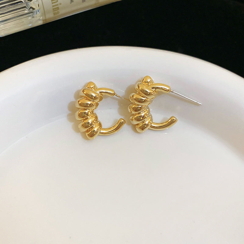 Retro Floral Silver Stud Earrings Women Dainty Vintage Flower Earrings Fashion Jewelry