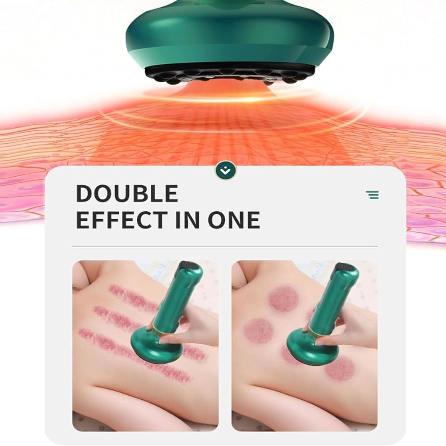 12 Levels Electric Cupping Massager Vacuum Suction GuaSha Anti Cellulite Beauty  Green