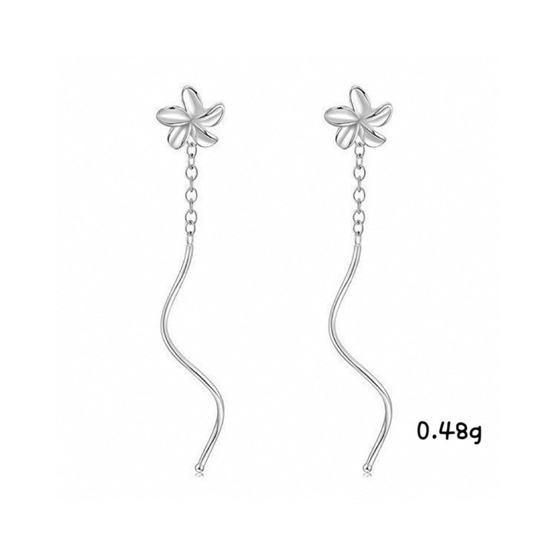 Fashionable Korean-style Clover-wave Drop Earrings For Women