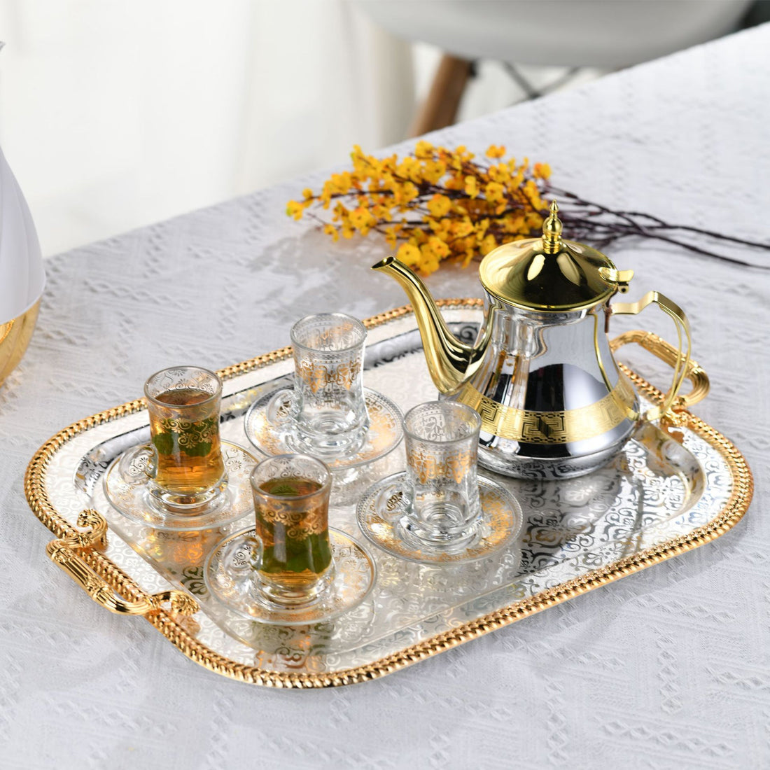 Rectangle Serving Tray With Handles For Gift Serving Tray Rectangle Decorative UK--M