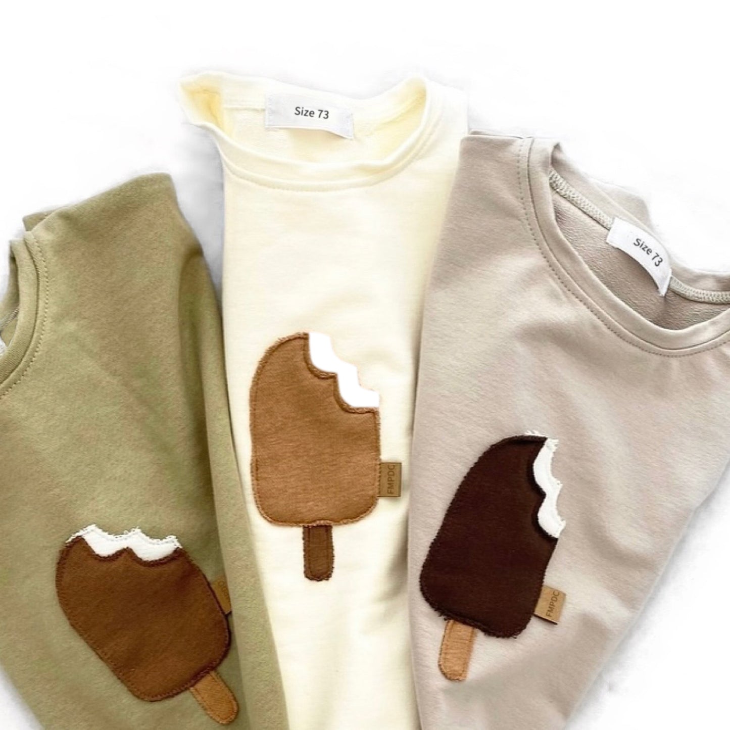Crew-neck Korean-style Ice-cream Embroidery Short-sleeve Top