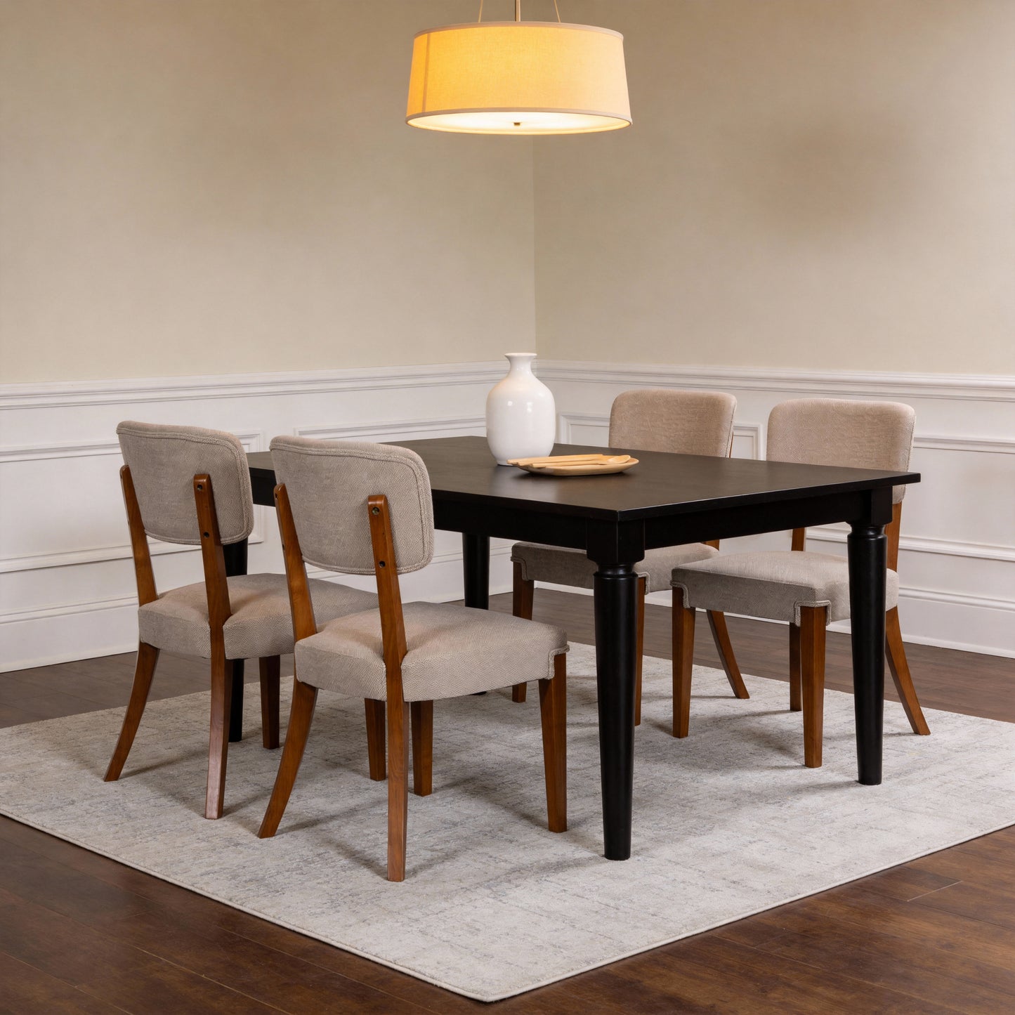 Modern Armless Dining Chairs Set Of 2, Brown, Contemporary Side Chairs With Wood Legs   Versatile Accent Chairs For Dining Room, Kitchen, Or Living Room