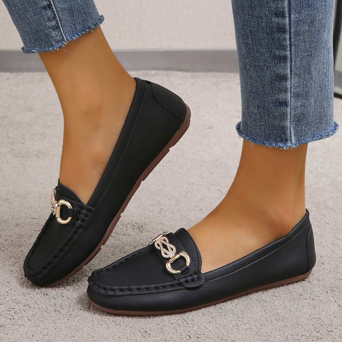 New Springautumn Korean-style Round-toe Slip-on Loafers