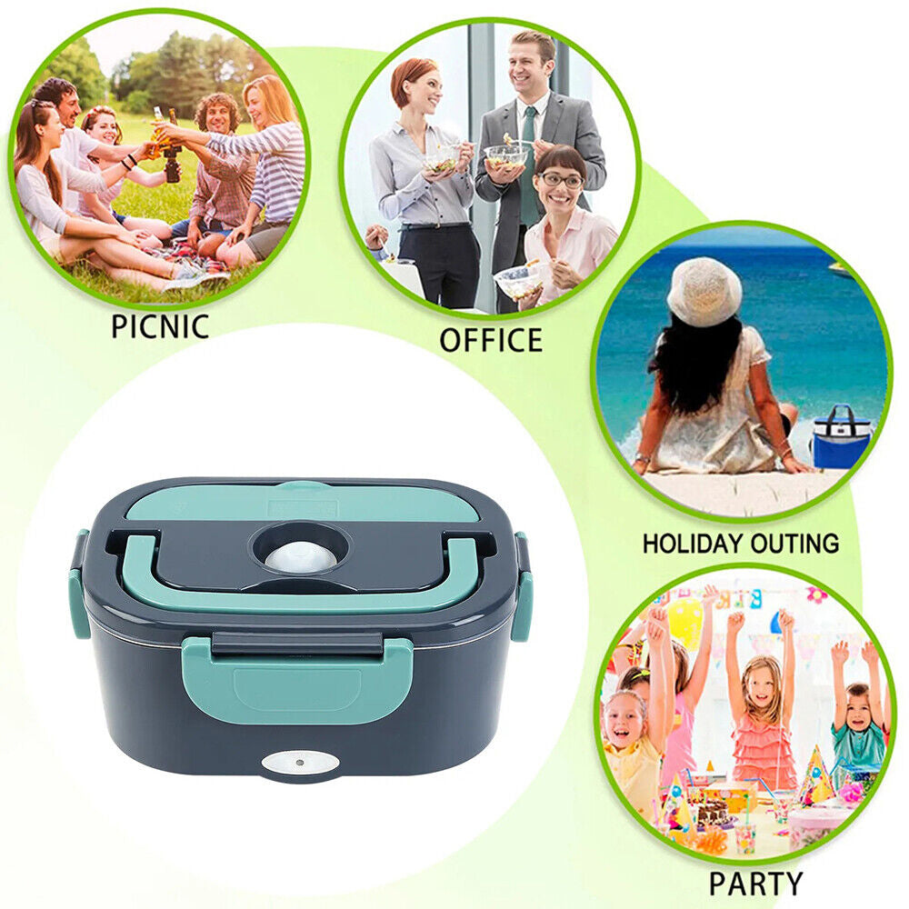 Electric Lunch Box Food Warmer Portable Food Heater Leak Proof For Car & Home 1.5L40W