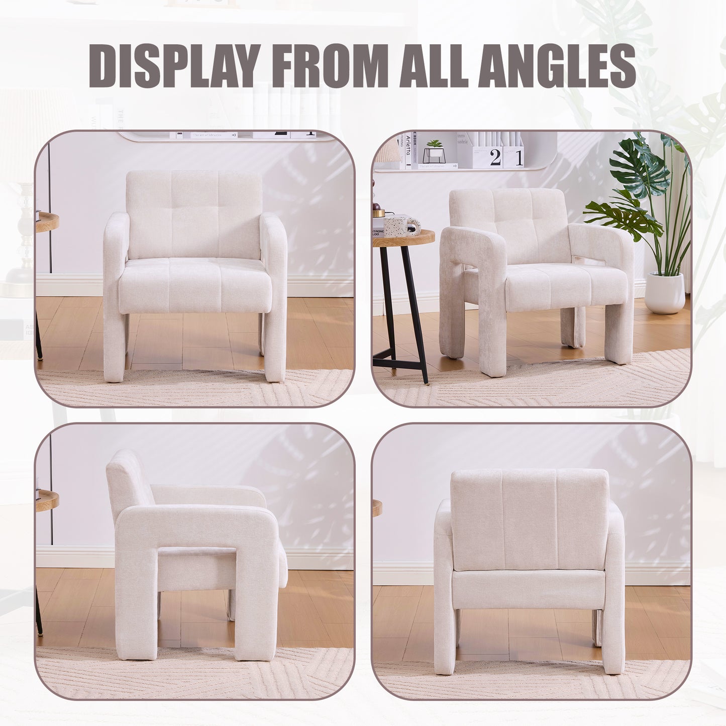 Modern Minimalist Casual Single Armchair Living Room, Bedroom, Office Area Upholstered Chair Comfortable Padded Armchair Nordic Style Casual Seating