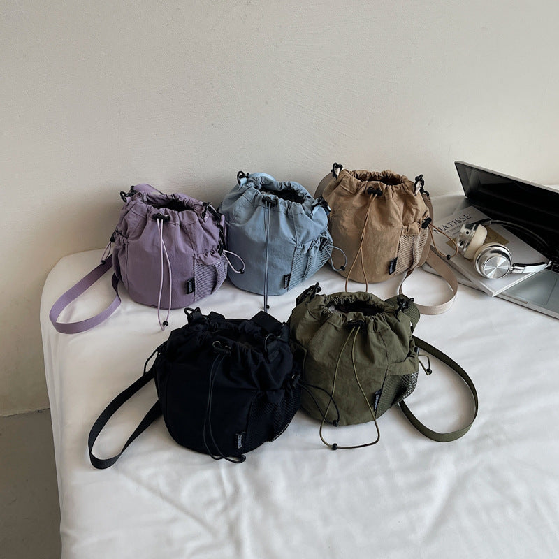 New Drawstring Crossbody Bag Womens Korean-style Lightweight Casual Design