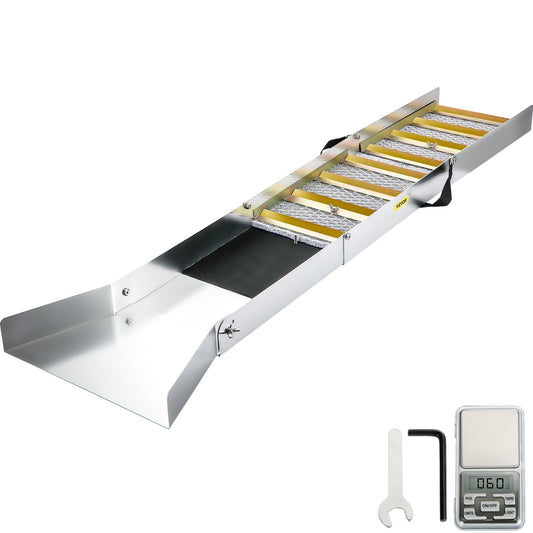 Folding Aluminum Alloy Sluice Box, Compact 50' Sluice Boxes For Gold, Lightweight Gold Sluice Equipment, Portable Sluice Boxes W/Miner's Moss, River, Creek, Gold Panning, Prospecting, Dredging