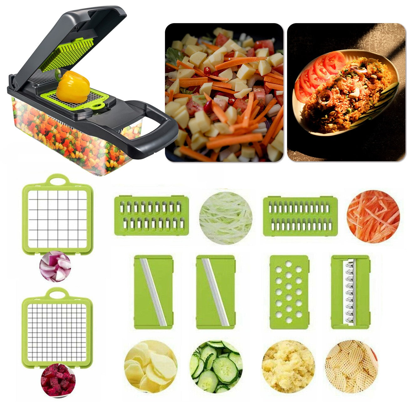 Nice Smart 15TLG Dicer Vegetable Slicer Shredder Manual Onion Chopper