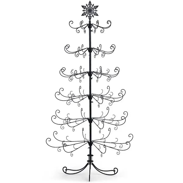 6ft Black PVC Iron Christmas Tree With Snowflake Top (Accessories Not Included) - Everyday Decor Tree